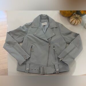 Club Monaco Light Gray/blue Classic Moto Jacket